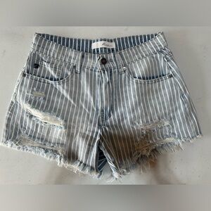 Striped Denim Women Shorts